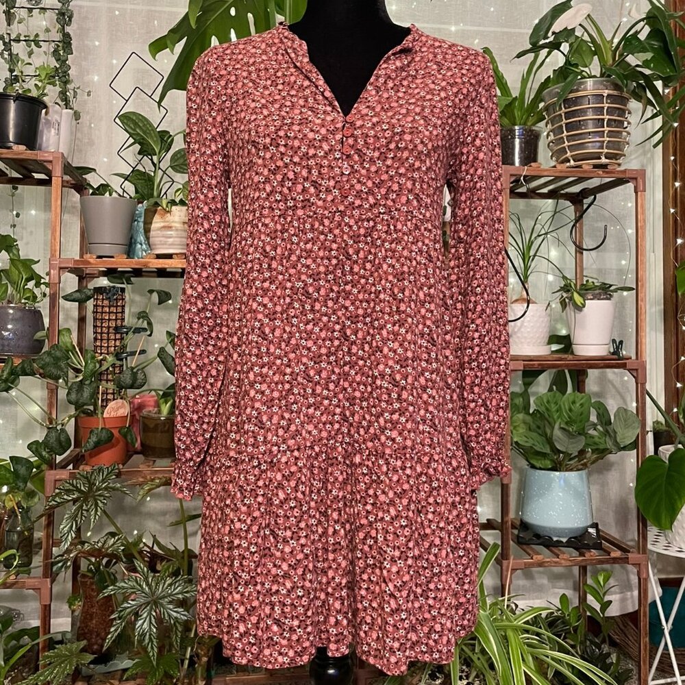 MNG Collection Floral Long Sleeve Dress L